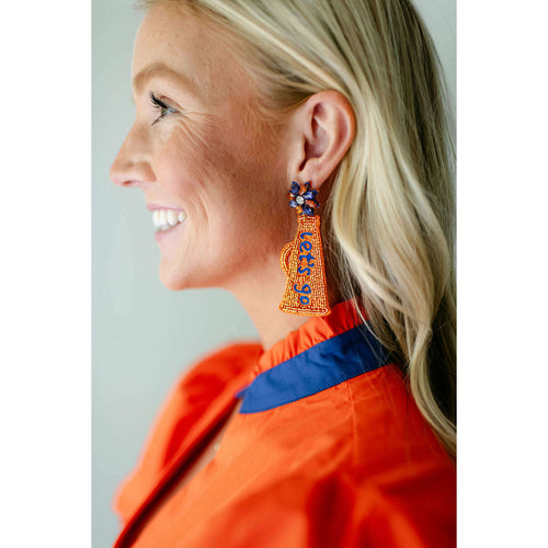 8.28 Boutique:Caroline Hill,Let's Go Megaphone Orange and Blue Earrings,Earrings