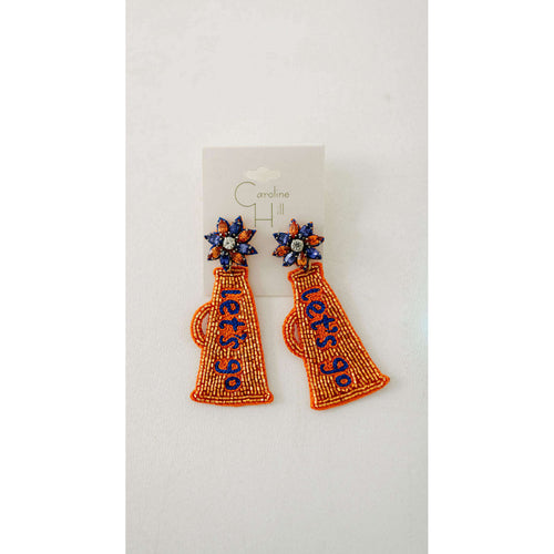 8.28 Boutique:Caroline Hill,Let's Go Megaphone Orange and Blue Earrings,Earrings