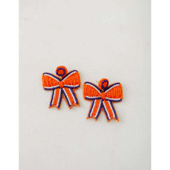 8.28 Boutique:Caroline Hill,Orange and Purple Bow Beaded Earrings,Earrings