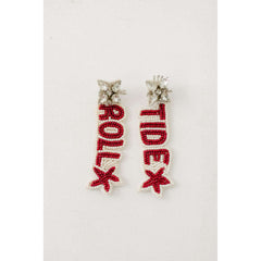 8.28 Boutique:The Pearled Panther,Roll Tide Beaded Statement Earrings,Earrings