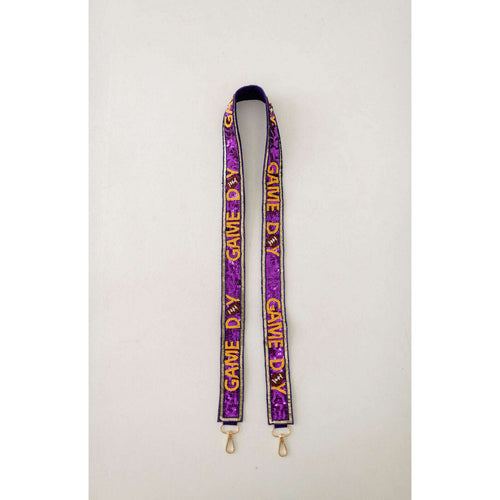 8.28 Boutique:Caroline Hill,Purple and Yellow Game Day Spirit Sequin Strap,purse strap