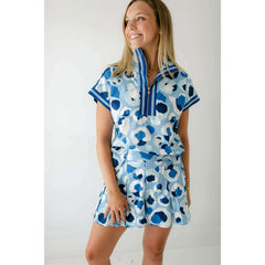 8.28 Boutique:Emily McCarthy,Emily McCarthy Poppy Pullover in Blue Cheetah,Shirts & Tops