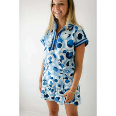 8.28 Boutique:Emily McCarthy,Emily McCarthy Poppy Pullover in Blue Cheetah,Shirts & Tops