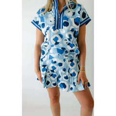 8.28 Boutique:Emily McCarthy,Emily McCarthy Poppy Pullover in Blue Cheetah,Shirts & Tops