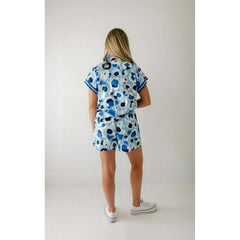 8.28 Boutique:Emily McCarthy,Emily McCarthy Poppy Pullover in Blue Cheetah,Shirts & Tops