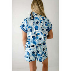 8.28 Boutique:Emily McCarthy,Emily McCarthy Poppy Pullover in Blue Cheetah,Shirts & Tops