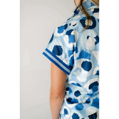 8.28 Boutique:Emily McCarthy,Emily McCarthy Poppy Pullover in Blue Cheetah,Shirts & Tops