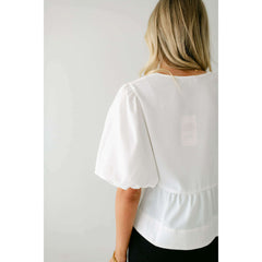 8.28 Boutique:Entro,The Hannah White Bow Top,Shirts & Tops