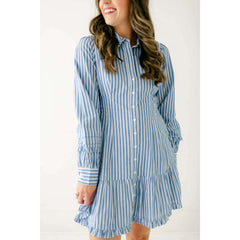 8.28 Boutique:Love the Label,Love the Label Marketa Dress in Blue and White,Dress