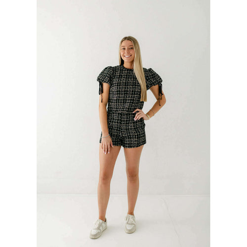 8.28 Boutique:Sincerely Ours,Sincerely Ours Cassandra Top in Black Tweed,Shirts & Tops