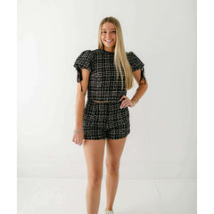 8.28 Boutique:Sincerely Ours,Sincerely Ours Tabitha Shorts in Black Tweed,shorts