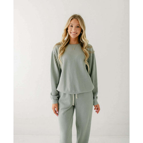 8.28 Boutique:Z-Supply,Z-Supply Classic Boyfriend Sweatshirt in Sage Green,Shirts & Tops