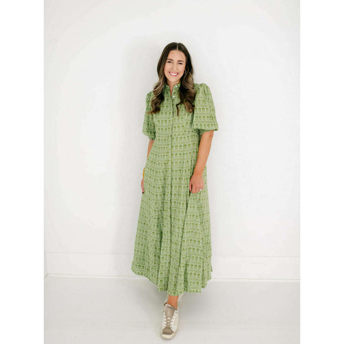 8.28 Boutique:Livro,Livro Rosie Shirt Dress in Light Mossy Sprigs,Dress