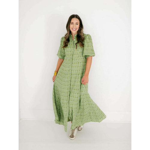 8.28 Boutique:Livro,Livro Rosie Shirt Dress in Light Mossy Sprigs,Dress