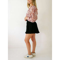 8.28 Boutique:8.28 Boutique,The Kristin Black Pleated Shorts,shorts