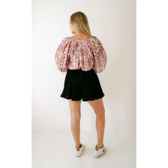 8.28 Boutique:8.28 Boutique,The Kristin Black Pleated Shorts,shorts