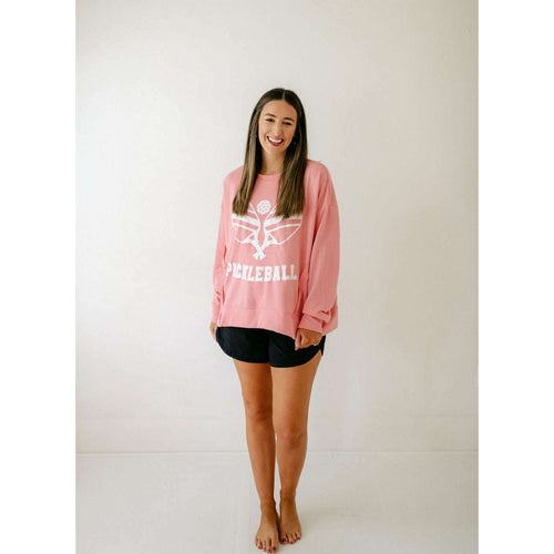 8.28 Boutique:8.28 Boutique,The Cassie Pickleball Pink Sweatshirt,Shirts & Tops