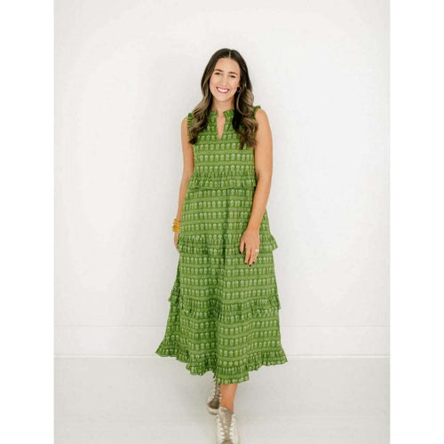 8.28 Boutique:Livro,Livro Julia Dress in Dark Mossy Sprigs,Dress