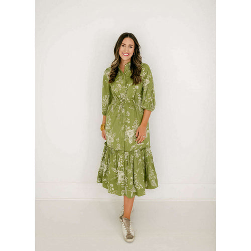 8.28 Boutique:Olivia by Livro,Olivia by Livro Grace Dress in Evergreen Bouquets,Dress