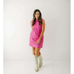 8.28 Boutique:Joy*Joy,Joy*Joy Pink Sleeveless Pleather Dress,Dress