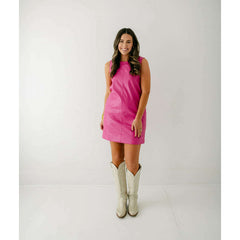 8.28 Boutique:Joy*Joy,Joy*Joy Pink Sleeveless Pleather Dress,Dress