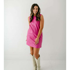 8.28 Boutique:Joy*Joy,Joy*Joy Pink Sleeveless Pleather Dress,Dress