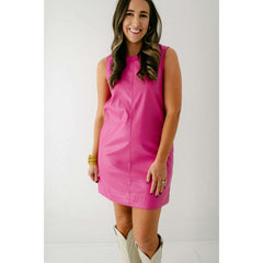 8.28 Boutique:Joy*Joy,Joy*Joy Pink Sleeveless Pleather Dress,Dress