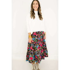 8.28 Boutique:Olivia by Livro,Olivia by Livro Eloise Skirt in Festive Floral,skirt