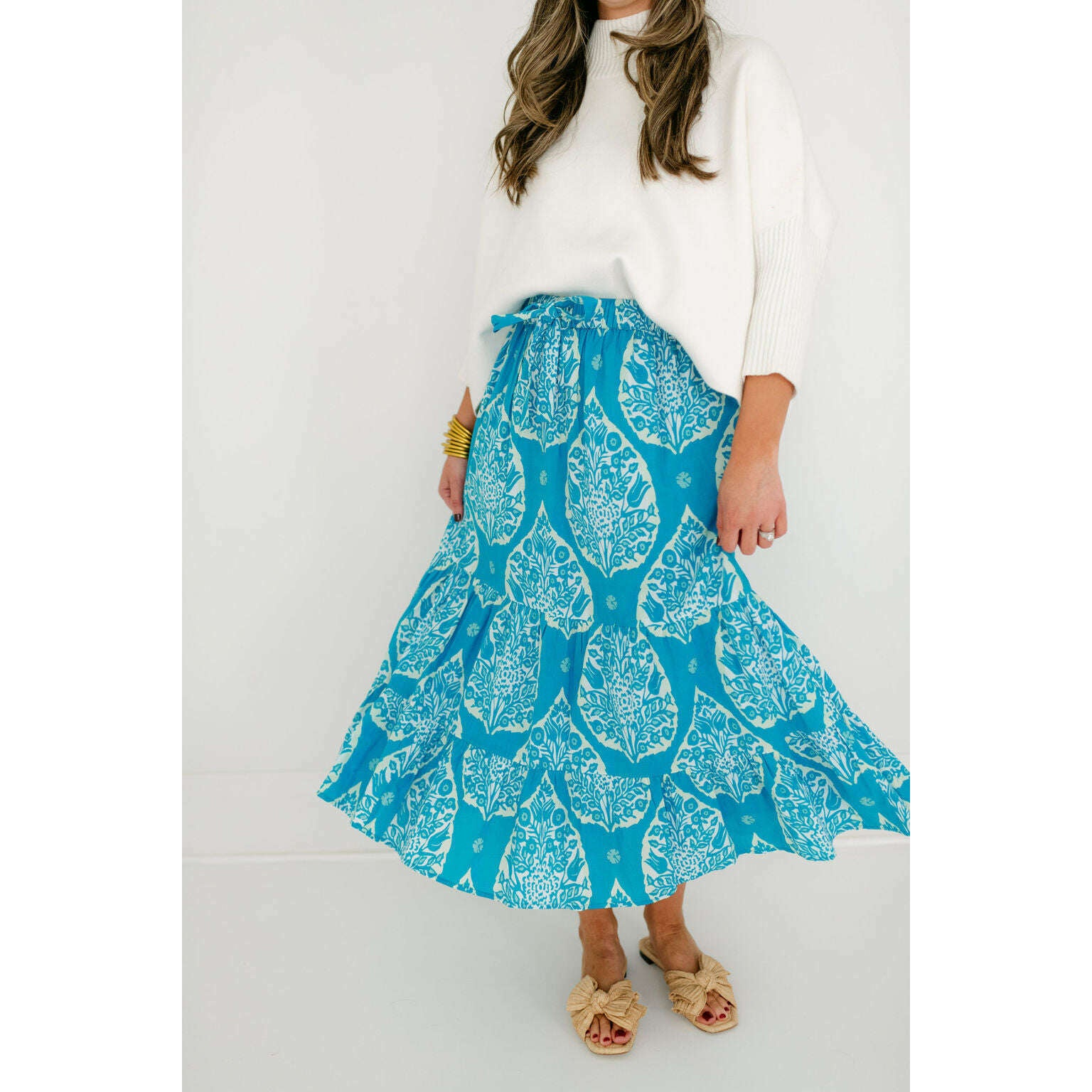 8.28 Boutique:Livro,Livro Market Skirt in Botanical Leaf,skirt