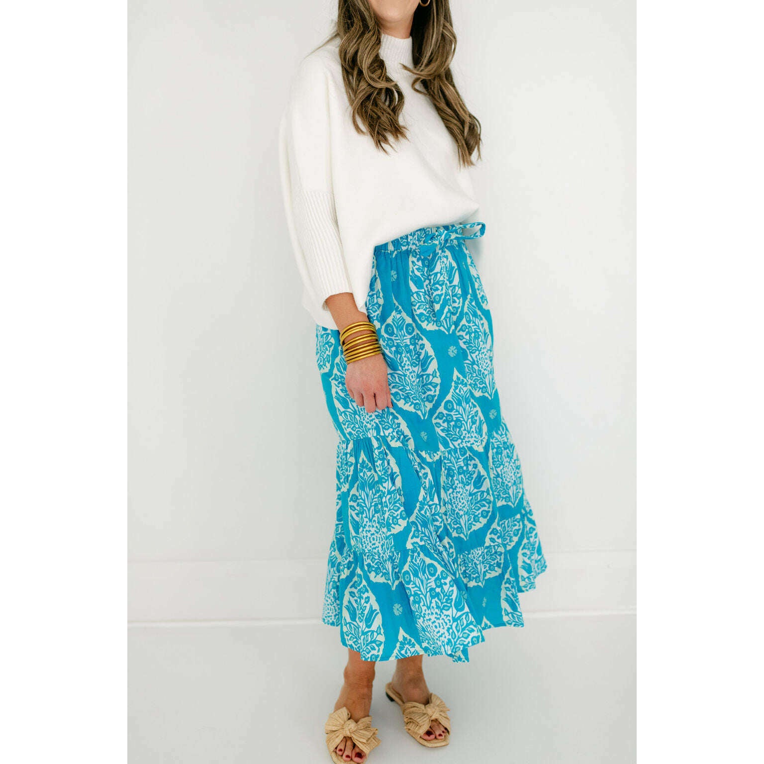 8.28 Boutique:Livro,Livro Market Skirt in Botanical Leaf,skirt