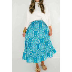 8.28 Boutique:Livro,Livro Market Skirt in Botanical Leaf,skirt