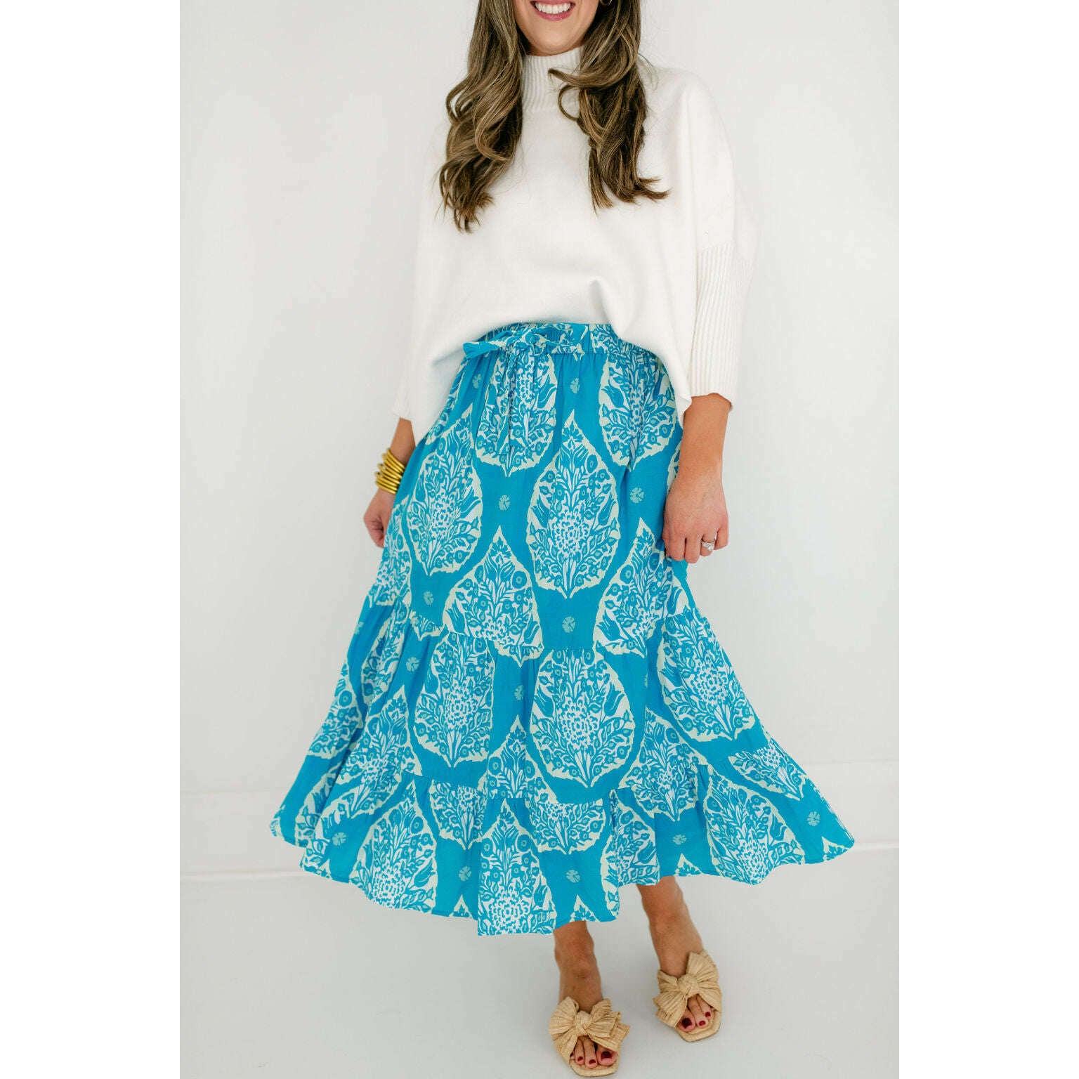 8.28 Boutique:Livro,Livro Market Skirt in Botanical Leaf,skirt