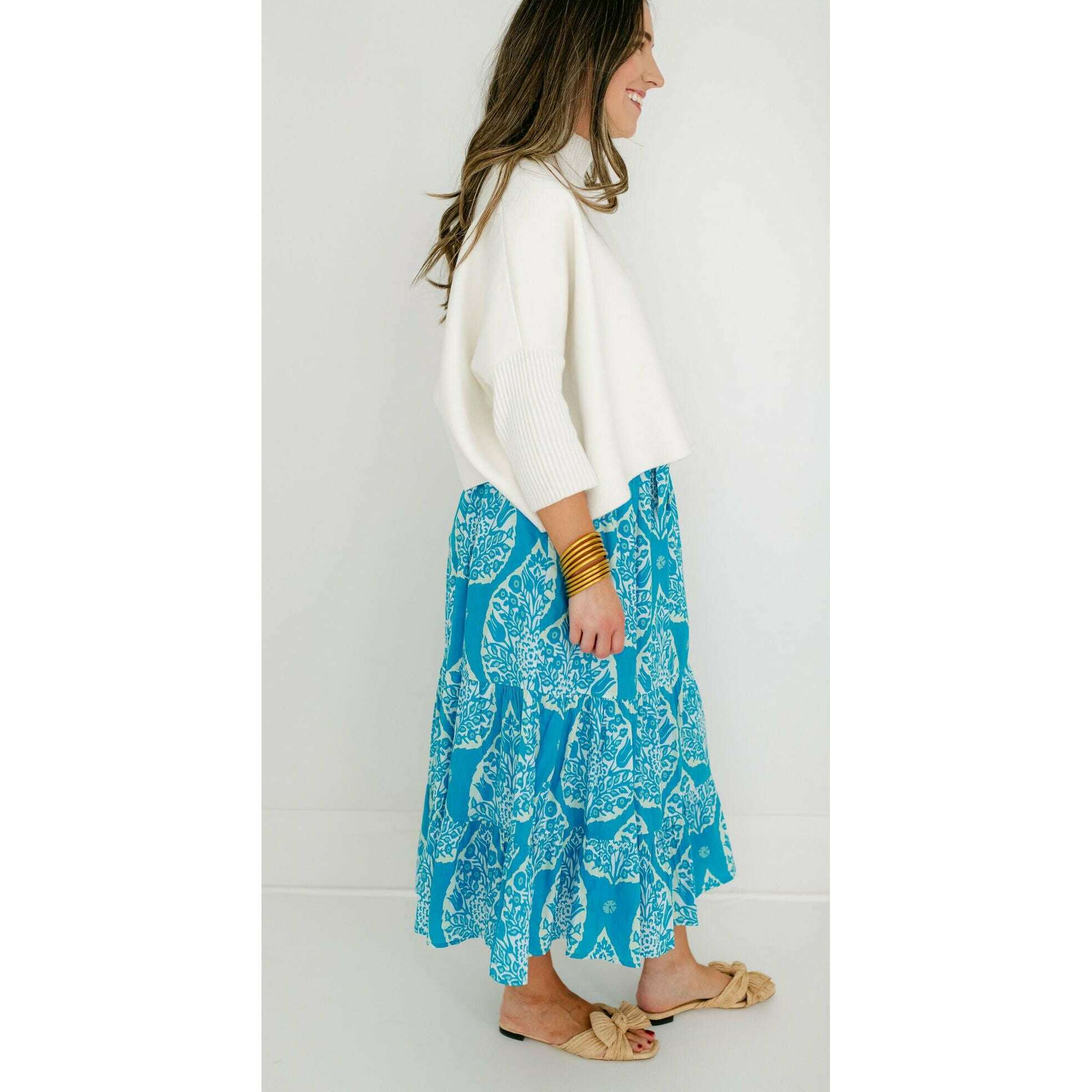 8.28 Boutique:Livro,Livro Market Skirt in Botanical Leaf,skirt