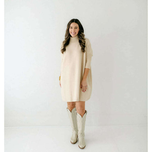 8.28 Boutique:Kerisma Knits,Kerisma Knits Aja Sweater Dress in Ecru,Dress