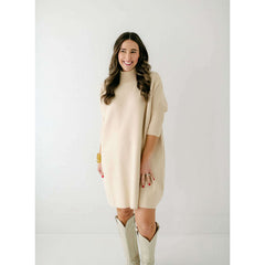 8.28 Boutique:Kerisma Knits,Kerisma Knits Aja Sweater Dress in Ecru,Dress