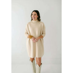 8.28 Boutique:Kerisma Knits,Kerisma Knits Aja Sweater Dress in Ecru,Dress