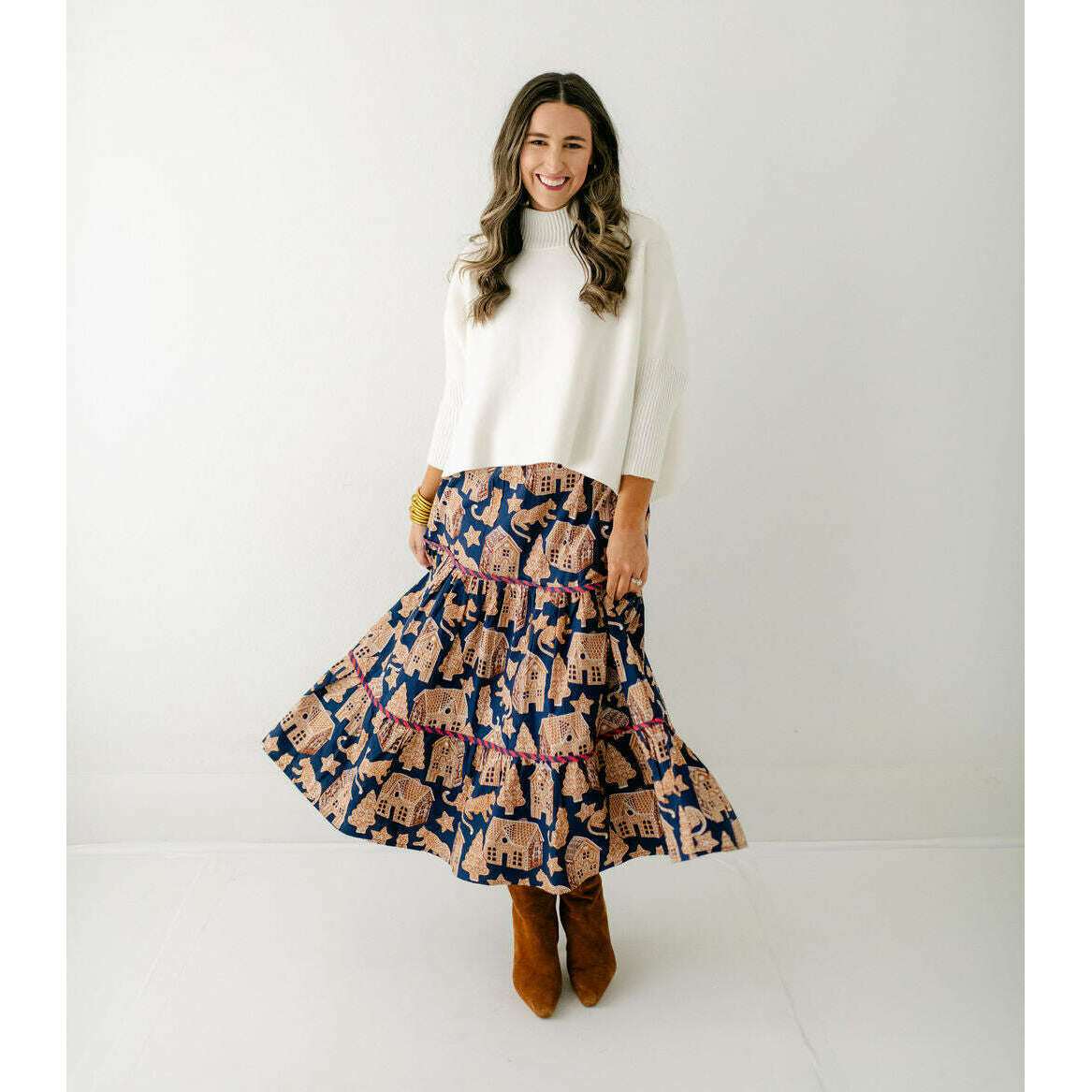 8.28 Boutique:Print Fresh,Print Fresh Sutton Skirt in Gingerbread Party,skirt