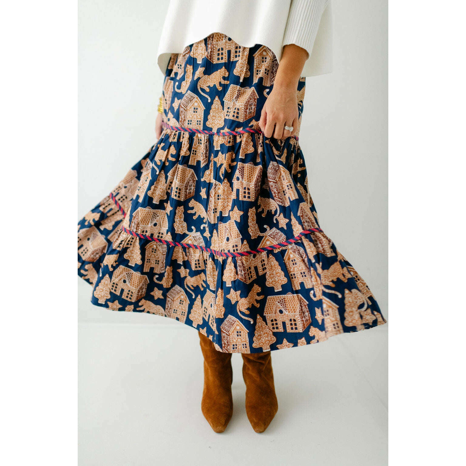 8.28 Boutique:Print Fresh,Print Fresh Sutton Skirt in Gingerbread Party,skirt