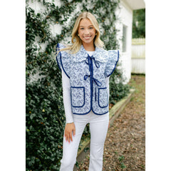 8.28 Boutique:Entro,The Meredith Blue Bow Vest,Jacket