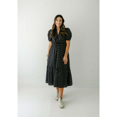 8.28 Boutique:Aureum,Aureum Black Floral Midi Dress,Dress