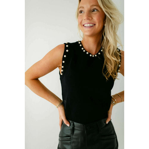 8.28 Boutique:Entro,The Lucy Pearl Top in Black,Top