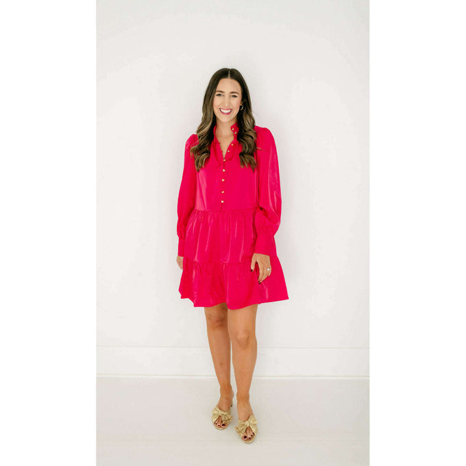 8.28 Boutique:Crosby by Mollie Burch,Crosby by Mollie Burch Blasie Dress in Pink Punch,Dress