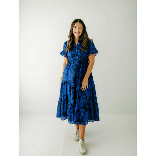 8.28 Boutique:J.Marie Collections,J. Marie Collections Stevie Button Up Navy Midi Dress,Dress