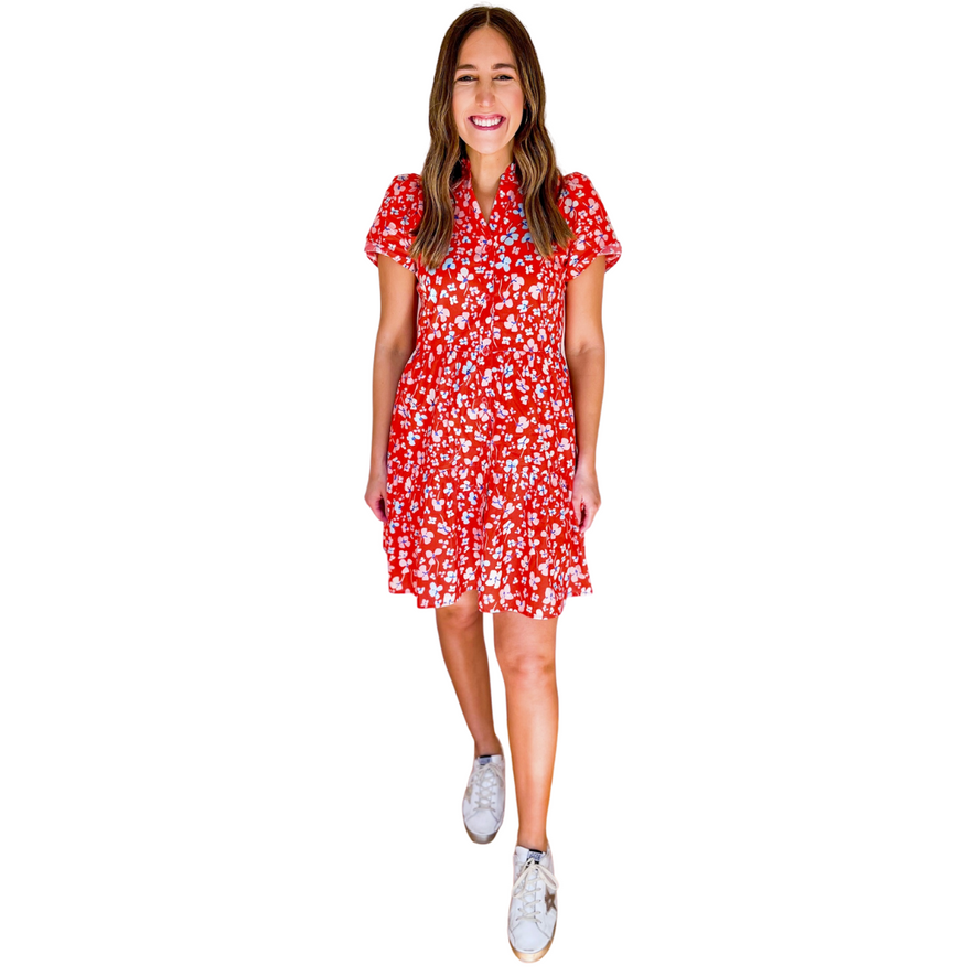 Joy*Joy Poppy Print Tiered Dress – 8.28 Boutique