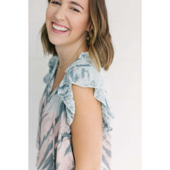 8.28 Boutique:Karlie Clothes,Karlie Clothes Tie-Dye Smocked Shoulder Top,Tops